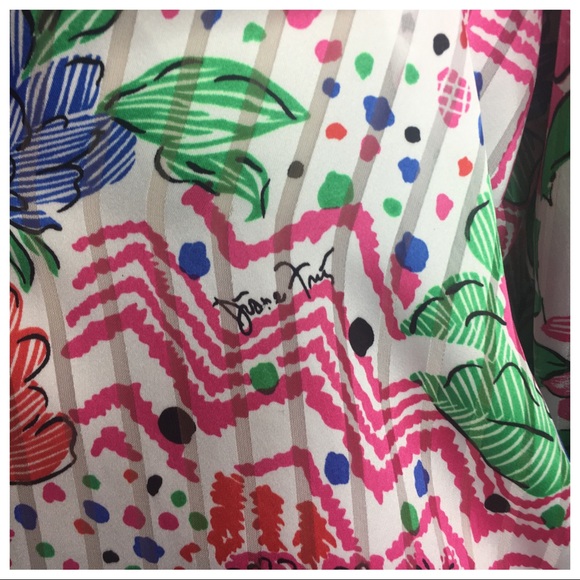 Diane Freis Vintage Ruffle Floral Blouse - Picture 3 of 6